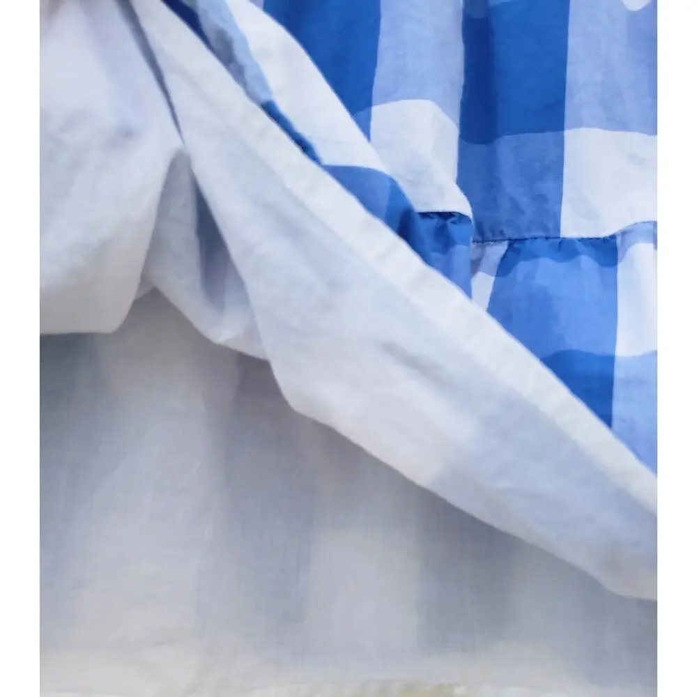 Primary Kids 10 Blue Gingham Cotton Sleeveless Dress